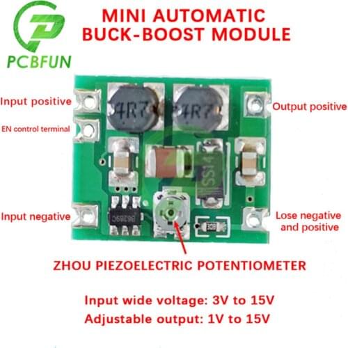 DC 3V-15V Ultra Small Lithium Battery Voltage Regulator Board Automatic Buck-Boost Regulator Module 1.2V 1.5V 3.3V 5V