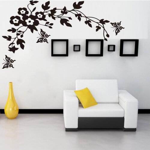 TV Background Wall Decoration Flowers Butterfly Vinyl Self Adhesive Wallpaper For Home Decor Living Room Decal Creative Sticker