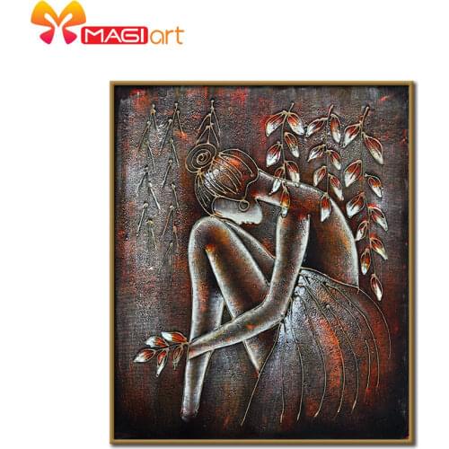 Cross stitch kits Embroidery needlework sets 11CT water soluble canvas patterns 14CT Western style Iron figure-NCMP032