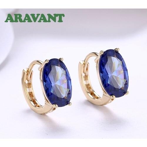 Classic CZ Cubic Zirconia Circle Hoop Earring For Women Girls Anti-Allergic Ear Ring Jewelry 2 Color