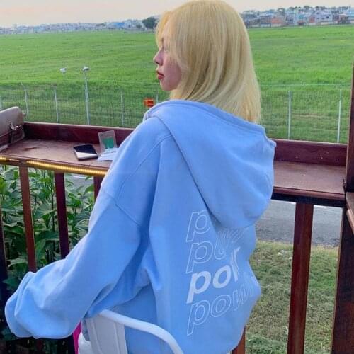 2021 Trend Loose Hot new blue letter print Hoodie woven net sweater women hot sale fashion jacket hooded sweater cardigan ins