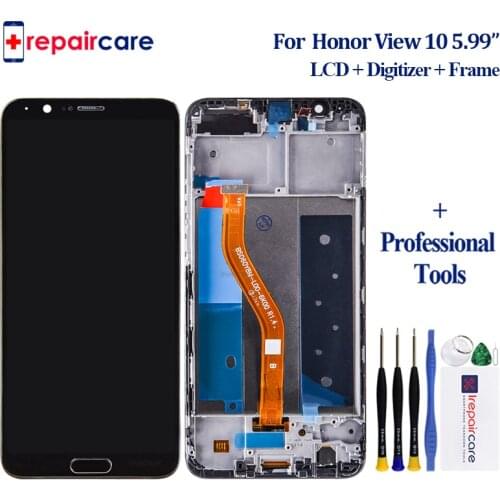 Original For Huawei Honor V10 BKL-AL20 for Honor View 10 LCD screen display touch digitizer frame +fingerprint home buttons