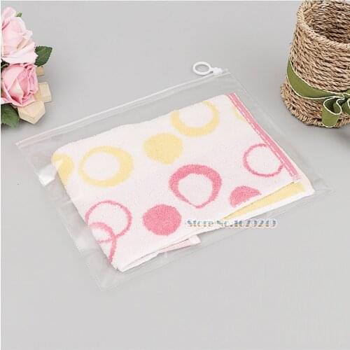 100Pcs/ Lot Clear PVC Self Seal Zipper Plastic Packing scarf /Socks bag Poly Pouch Ziplock Pack Bag