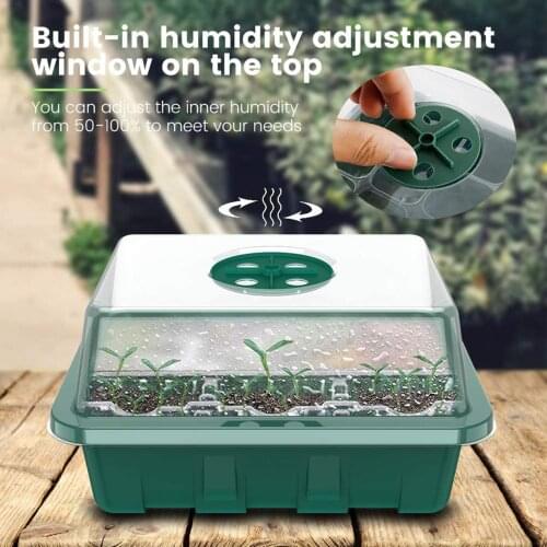12 Hole Seedling Trays Seed Starter Starter Plant Flower Grow Box Propagation For Gardening Grow Starting Germination Box