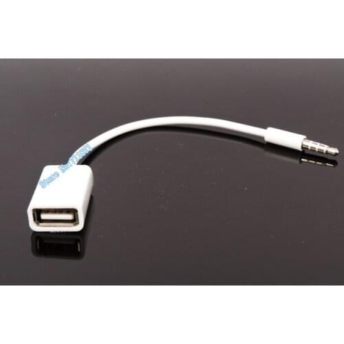 4 Section stereo Car Aux 3.5 Audio Line 3.5 Male to USB Female Aux Audio Cable Car Aux audio Connect U disk to play Mp3 Music