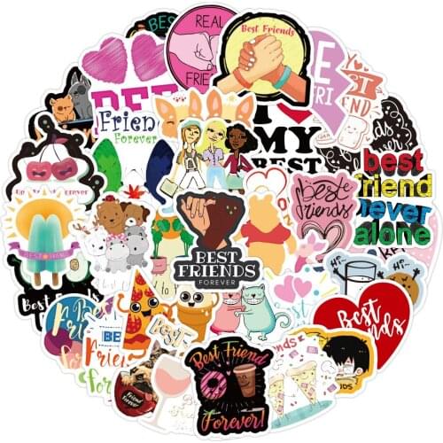 50Pcs Best Friends Stickers Waterproof No-duplicate Graffiti sticker Laptop Skateboard Water Bottle Guitar Car Decal