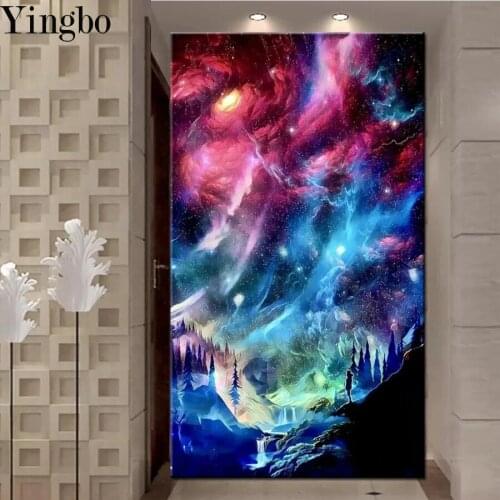 Full Square round 5D DIY Diamond Painting Fantasy art snow mountain landscape diamond Embroidery Cross Stitch Amazing Art Work