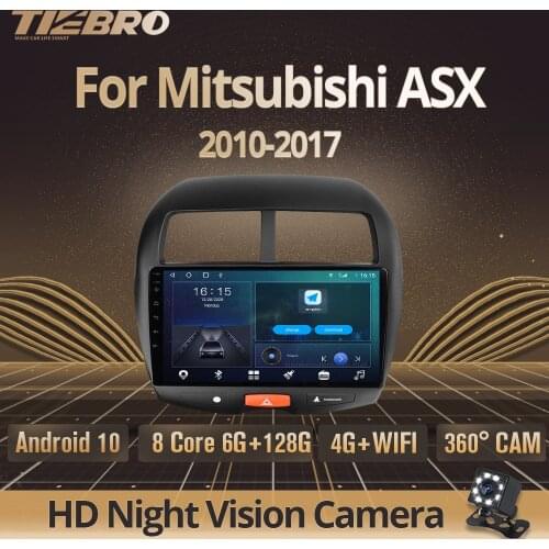 TIEBRO Car Radio For Mitsubishi ASX 2010 2011 2012-2017 Car Audio Multimedia Video Player Navigation GPS 2 Din Android 10.0 DVD