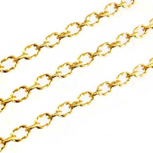 100% Stainless Steel Chains Per Meter For Jewelry Making Gold/Silver Color Metal Chain By Meter No Clasp Wholesale 1m