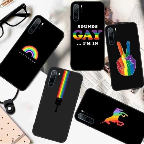 Rainbow Pride Gay Lesbian LGBT Phone Case For Huawei honor Mate P 10 20 30 40 i 9 8 pro x Lite smart 2019 nova 5t