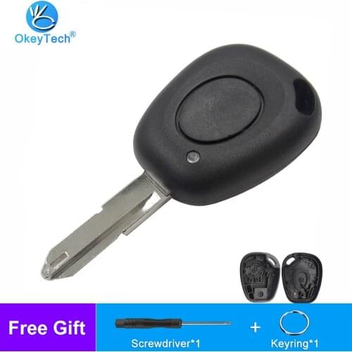 OkeyTech For Renault Megane Scenic Laguna Espace Clio Key Shell 1 Button Uncut Blank NE73 Blade Replacement Auto Car Key Case
