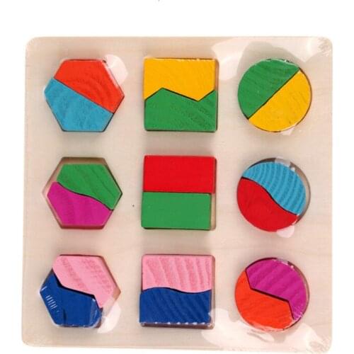 Kids Baby Wooden Learning Geometry Educational Toys Puzzle Montessori Early Learning Free Shipping