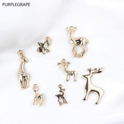 DIY Earrings Accessories Materials Bracelets Necklace Jewelry Pendant Alloy Sen Geometry Elk Handmade 10pcs PURPLEGRAPE