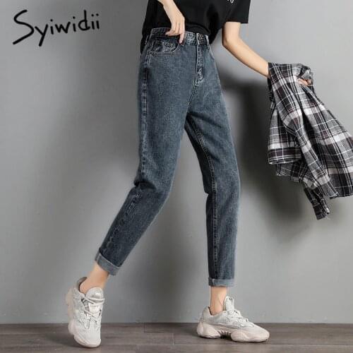Plus Size Mom Jeans Women High Waist Boyfriend Jeans for Women Harem Pants Denim Street Style Coated Ankle-Length High Street