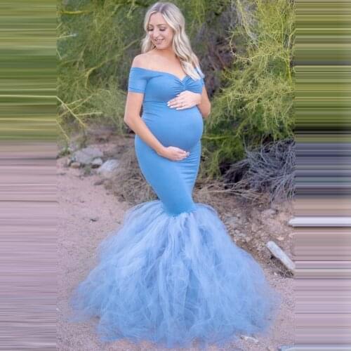 Maternity Photography Props Dresses Lace Mesh Long Pregnancy Dress For Pregnant Women Maxi Maternity Gown Photo Shoots
