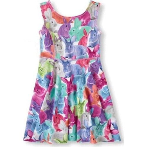 2020 New 4-7Y Colorful Animal Sleeveless Wedding Dress For Girls Clothes Summer Girl Dresses Girls Party Dress Child Kids Dress