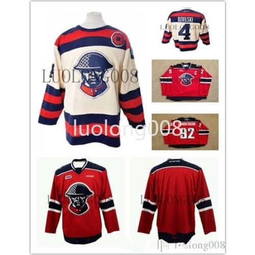 Kitchener Rangers 4 Dzielski 92 Gabe Landeskog Hockey Jersey Embroidery Stitched Customize any number and name Jerseys