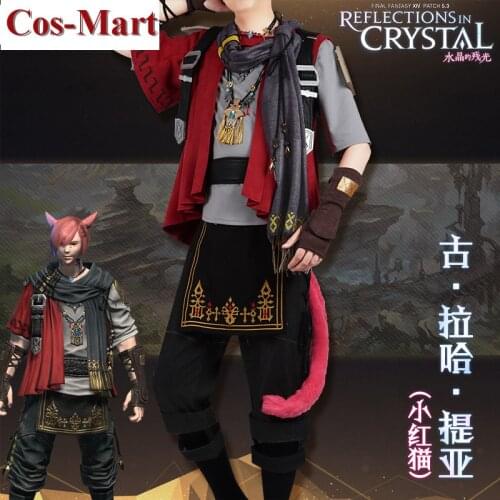 Game Final Fantasy 14 Gurahattiya Cosplay Costume Little Red Cat Combat Uniforms Activity Party Role Play Clothing Custom-Make
