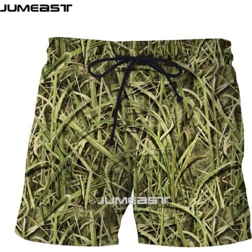 Jumeast Brand Men/Women 3D Printed Reed Camouflage Hunting Shorts Trunks Quick Dry Beach Casual Sweatpants Short Pants