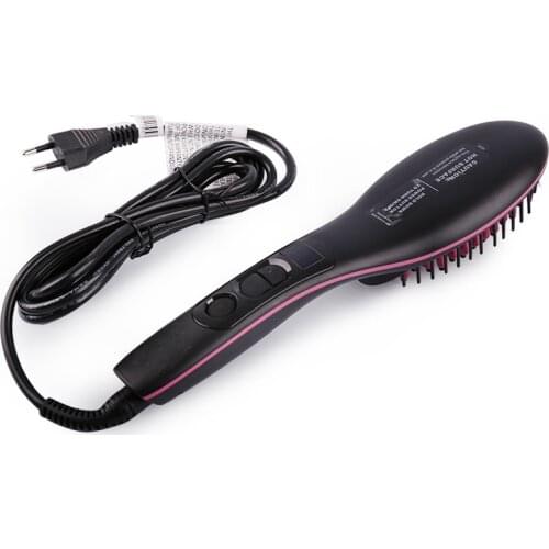 Ceramic Hair Straightener Brush Fast Straightening hair Electric Comb Flat Iron LCD Digital Heating hair Brush hair Styling Tool