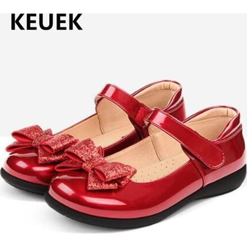 New Girls Leather Shoes Black Spring/Autumn Kids Student Performance Fashion Soft bottom Baby Princess Toddler Flats Kids 019