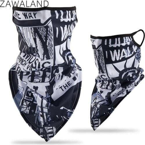 Zawaland Summer Hanging Ear Triangle Scarf Adult Riding Mask Outdoor Sports Sunscreen Half Face Mask Unisex Magic Headscarf