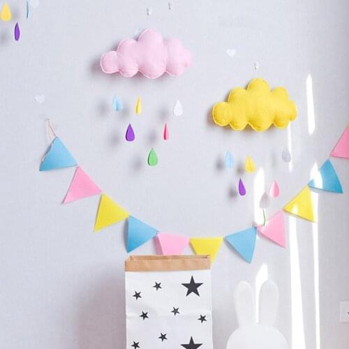 Hot Sale 33x18cm DIY Cloud Stuffed Toys with Raindrops 3D Cloud Wall Decoration for Kids Room Tent Hanging Pendant Props Gift
