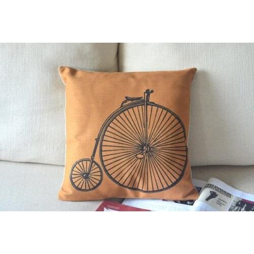 British Retro Bike Pillow cover,cycling Cushion cover,Linen Pillow case Office pillows home decorative sofa Cushions