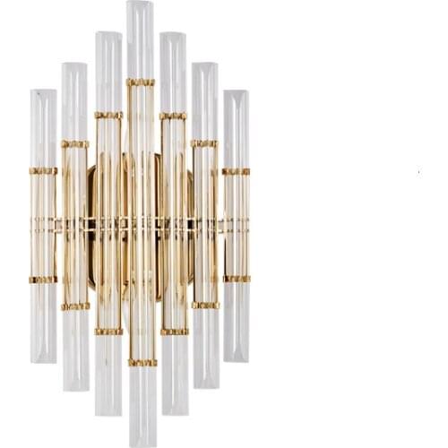 Nordic postmodern design sconces light Simple strip glass modern wall lamp Ins wind blue white gray glass wall lights for home