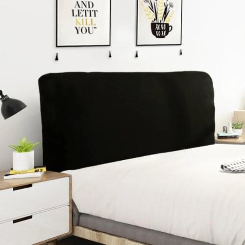 Solid Black Color Elastic Bed Head Cover Full Enclosed Elastic Dust-proof Bed Head Cover/ Protective Cover