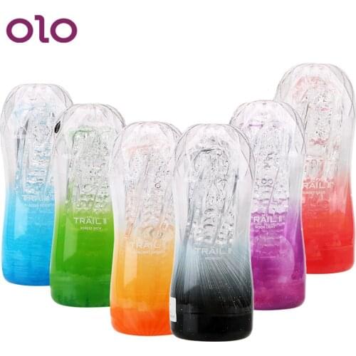OLO Soft Pussy Male Masturbator Cup Transparent Vagina Vacuum Cup for Men Adult Endurance Exercise Sex Toys Sex Products