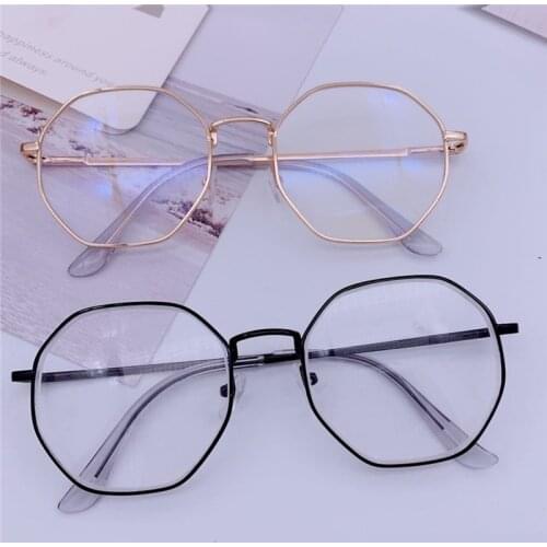 New Men Vintage Anti Blue light Glasses Frame Round Women Lens Myopia Optical Mirror Simple Metal Anti-blue Clear Eyewear Frames