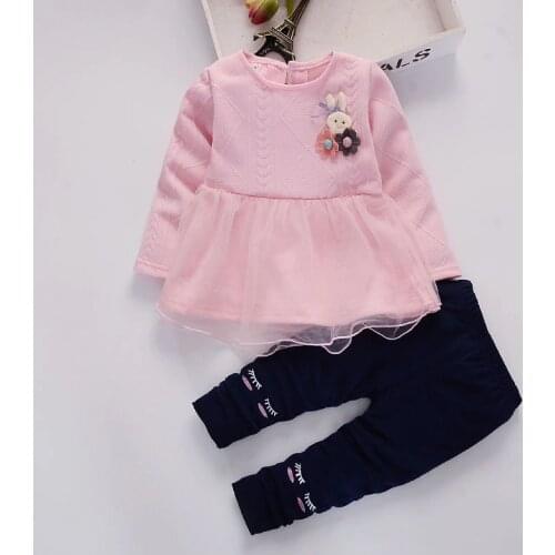 Autumn childrens wear, Korean childrens dress wholesale girls' Dress Top cotton pants suit