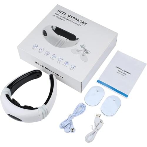 Rechargeable Neck Massager Pulse Back 6 Modes Power Control Far Infrared Heating Pain Relief Cervical Physiotherapy Massager