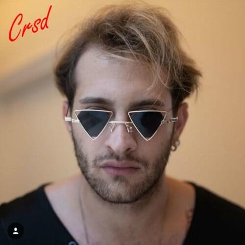 Luxury Designer Punk Sunglasses Women Triangle Oculos New Vintage Glasses Openwork Metal Frame Fashion Sun Glasses Men Okulary