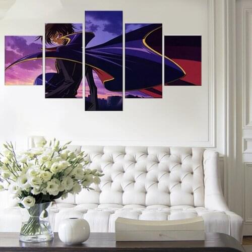 Canvas Modern Pictures Home Decoration 5 Pieces Code Geass Paintings Wall Art Hd Prints Anime Poster Modular Living Room Framed
