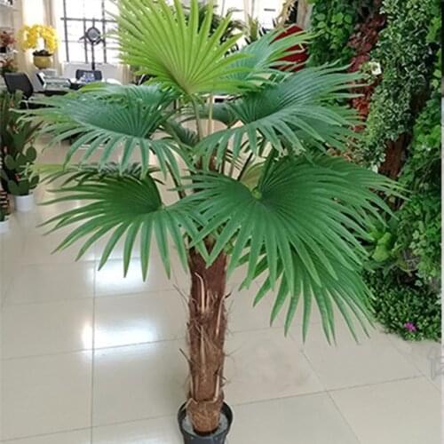 Tropical Palm Tree Large Artificial Plant False Turtle Bamboo Silk Palm Leaf Large Fan Leaf Home Room Garden Office Decoration