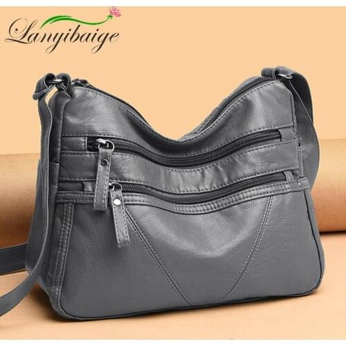 Large-Capacity Casual Soft PU Leather Messenger Bags Ladies 2021 New Luxury Handbag Female Packet Designer Simple Shoulder Bag