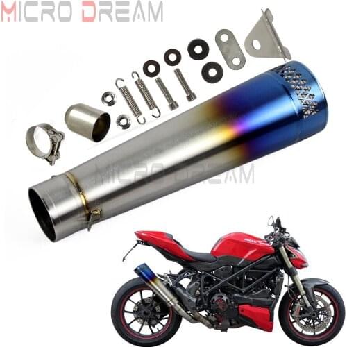 Motorcycle Stainless Steel Exhaust Pipes Dirt Bike 38mm-51mm Mufflers Kit For Kawasaki Yamaha Ducati Honda Silencer Pipe