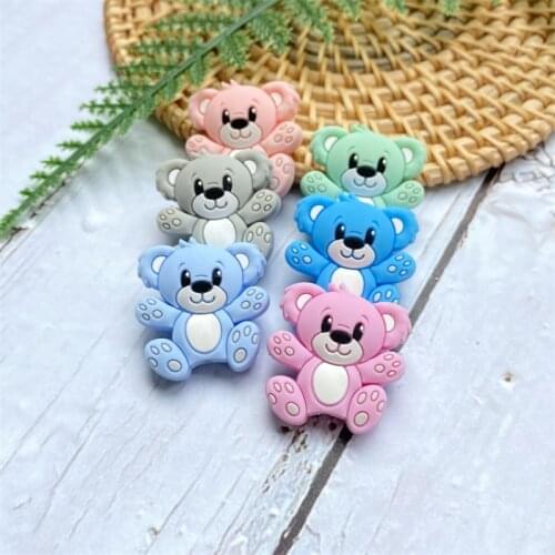 10pcs Mini Cartoon Animals Silicone Beads Baby Dummy Cartoon Pacifier Toy Accessories