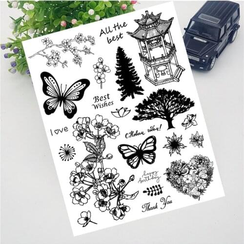 14*18CM Patio Transparent Clear Stamps / Silicone Seals Roller Stamp For DIY Scrapbooking Photo Album/Card Making