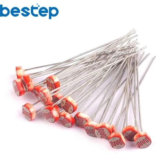 200PCS 5MM Photo Resistors Assortment Kit,GL5516 GL5528 GL5537 GL5539 GL5506 LDR Light Dependent Resistor each 40pcs