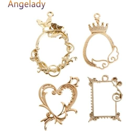 4 Pcs/Set Metal Frame Antique Exquisite Floral Epoxy Resin Crafts UV Resin Tools DIY Jewelry Making Pendant Decoration Watch