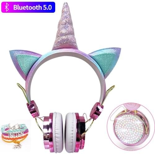 5.0 Bluetooth Unicorn headset wireless headphones headset with microphone, Unicorn koptelefoon for laptop phone MP3 tablet PC