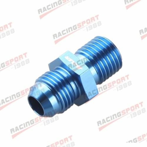 6AN -6AN AN6 Male Flare To M14 x 1.5 Metric Straight Fitting Black/BLUE
