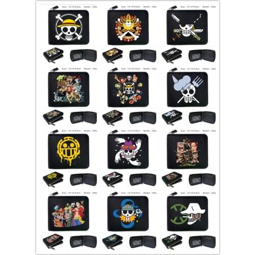 Anime ONE PIECE Logo New Cards Purse Boys Girls Boutique Short Wallet Zipper Wallet