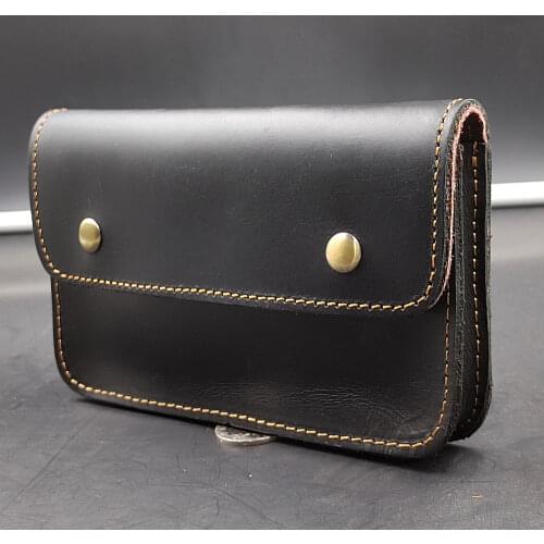 Caballo loco de cuero de vaca hombres cintura bolsa de viaje de cuero genuino pequeña riñonera cinturón bucles bolsa de cadera