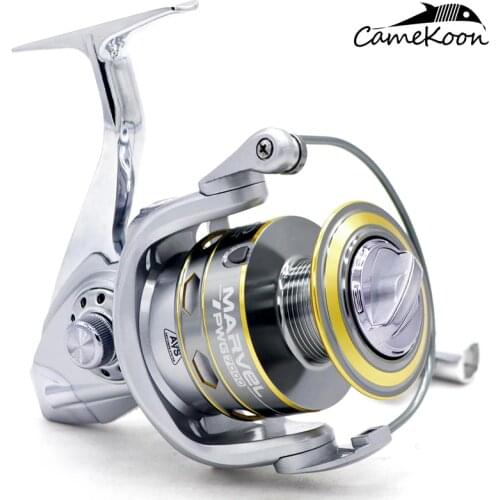 CAMEKOON Spinning Fishing Reel with Powerful Metal Body 5.2:1/4.9:1 Gear Ratio Aluminum Spool Saltwater Sea Carp Fishing Wheel