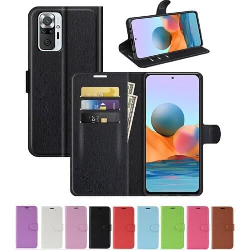 Cases For Redmi Note 10 Pro Max Cover Filp Wallet PU Leather Case For Redmi Note 10 4G Holder Stand Phone Bag