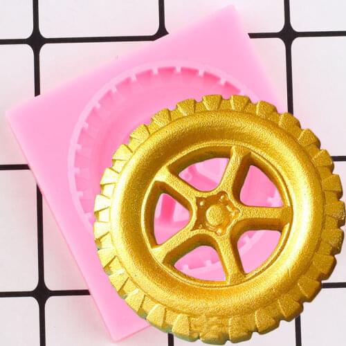 Tyre Silicone Mold Tire Cupcake Topper Fondant Molds Sugarcraft Cake Decorating Tools Chocolate Candy Resin Polymer Clay Moulds